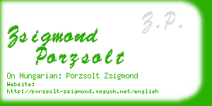 zsigmond porzsolt business card